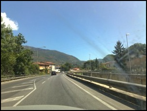 Driving through Tuscan hills