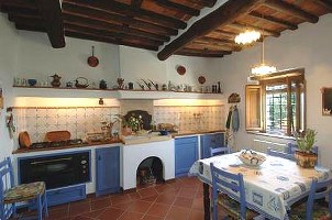 Tuscan blue kitchen
