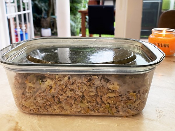 How to make healthy and natural homemade dog food - home cooked meal for a dog with Mediterranean ingredients